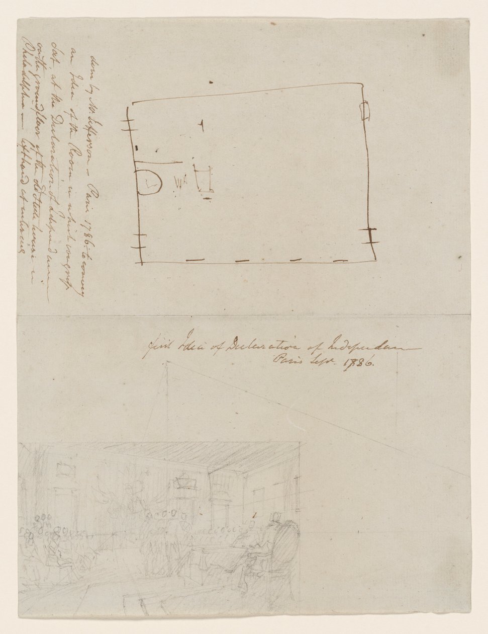 Ensimmäinen idea itsenäisyysjulistuksesta, Pariisi, syyskuu 1786 tekijältä John Trumbull