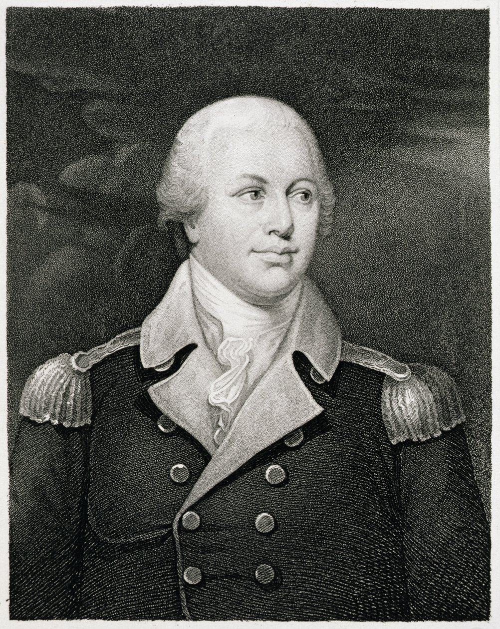Kenraalimajuri Nathaniel Greene (1742-86), kaiverrus John B. Forrest (1814-70) tekijältä John Trumbull