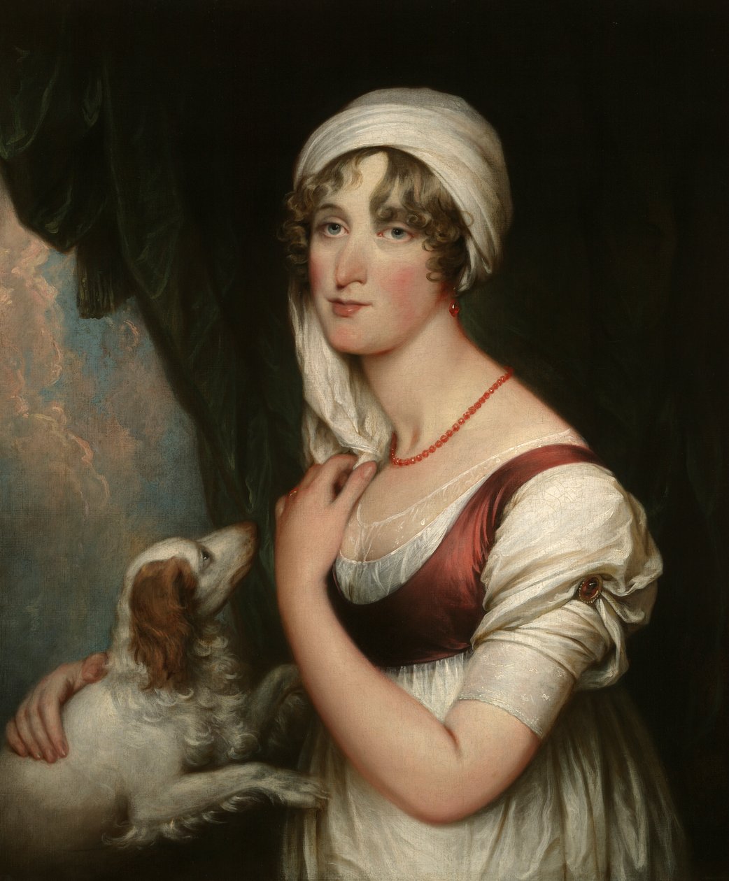 Sarah Trumbull spanielin kanssa tekijältä John Trumbull