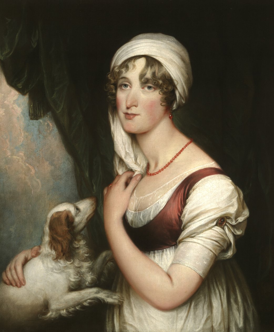 Sarah Trumbull ja spanieli, noin 1802. tekijältä John Trumbull