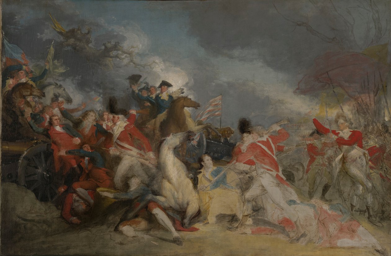 Kenraali Mercerin kuolema Princetonin taistelussa, 3. tammikuuta 1777 (keskeneräinen versio) tekijältä John Trumbull