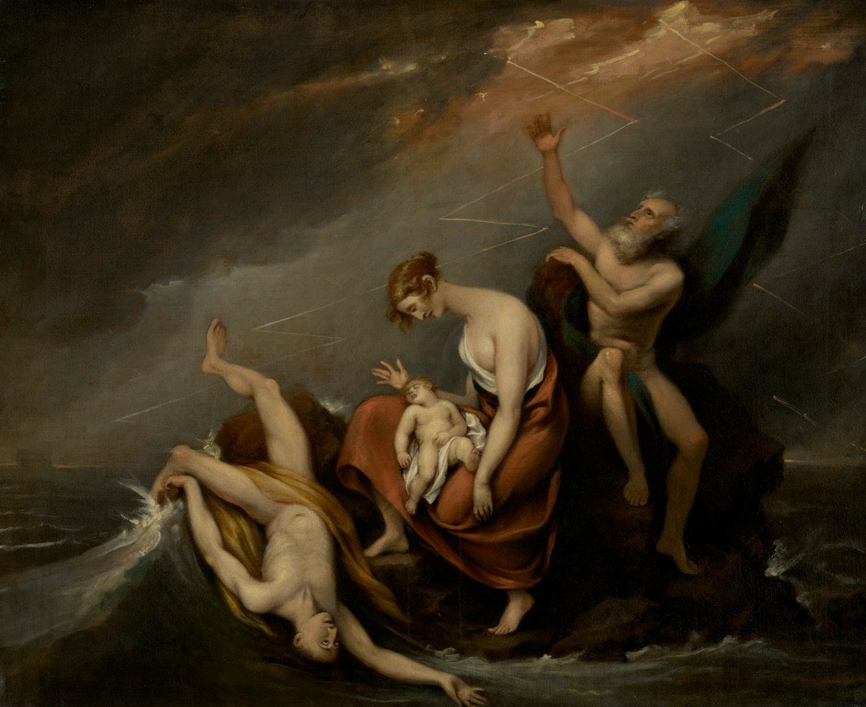 Viimeinen perhe, joka hukkui vedenpaisumukseen (1. Moos. 7:4-24) tekijältä John Trumbull