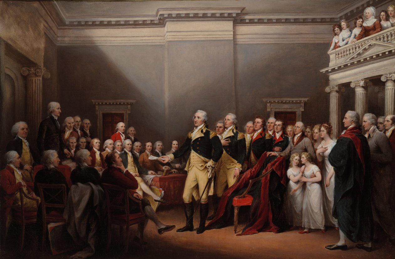 Kenraali Washingtonin eroaminen 23. joulukuuta 1783 tekijältä John Trumbull