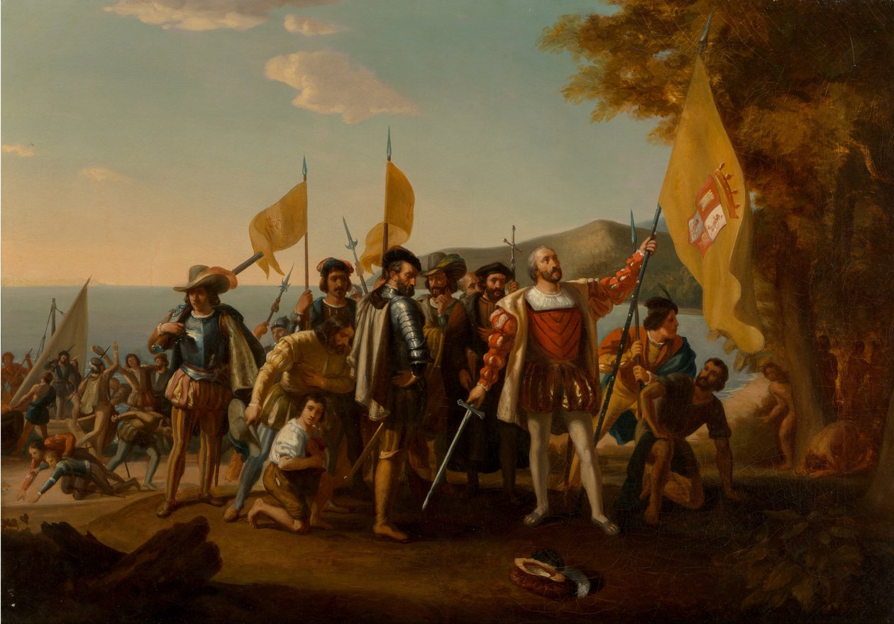 Kolumbuksen maihinnousu, 1800-luvun toinen puoli. tekijältä John Vanderlyn after