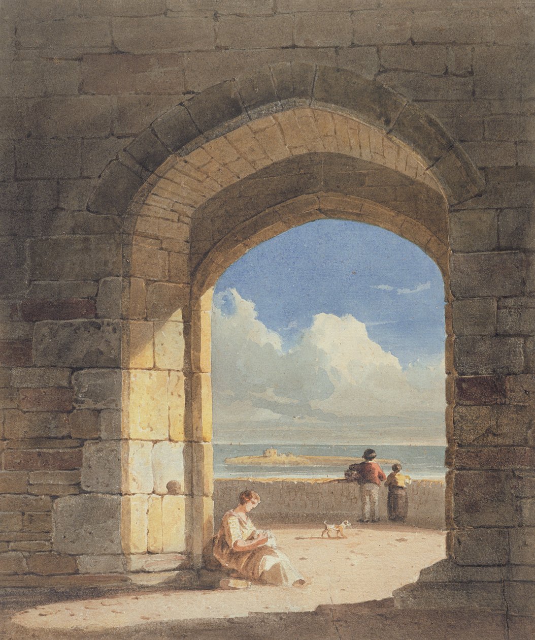 Kaari Holy Islandilla, Northumberlandissa, 1809 (grafiitti ja wc paperilla) tekijältä John Varley