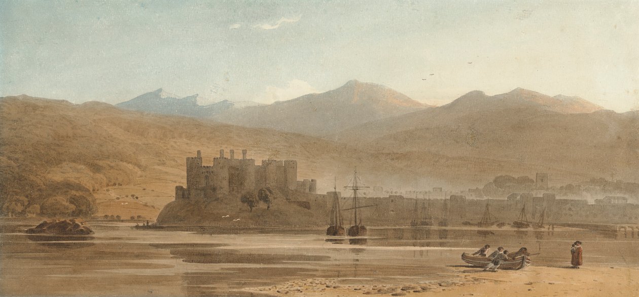Näkymä Conwy Castleen, Pohjois-Wales tekijältä John Varley