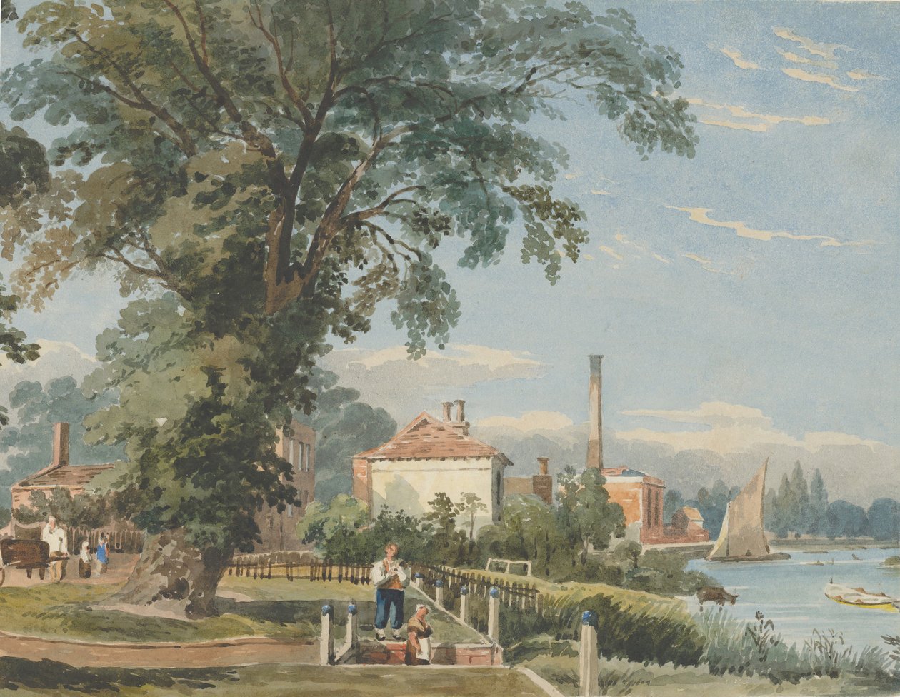 Thamesilla Hammersmithissä, n. 1836. tekijältä John Varley I