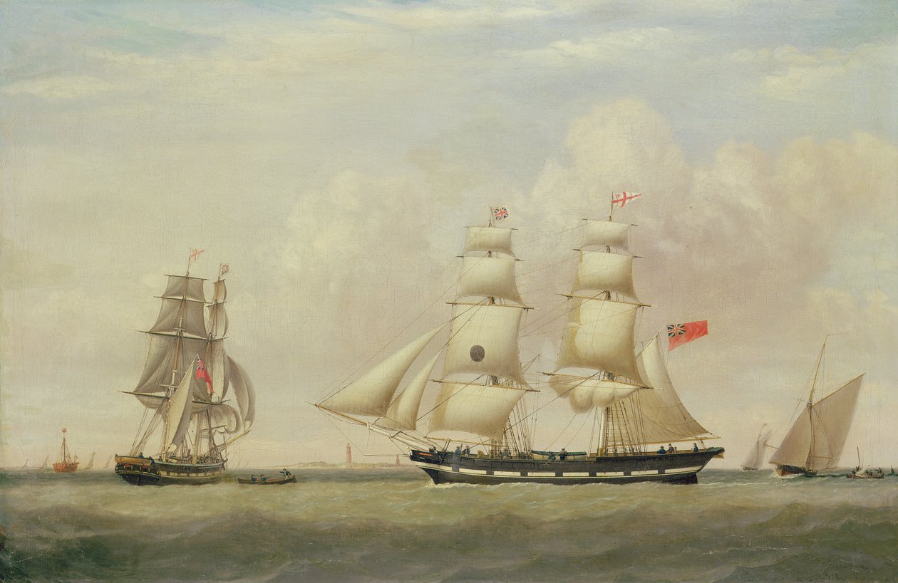 Black Ball Line Brig, "Wupper" Spurn Headin edustalla. tekijältä John Ward