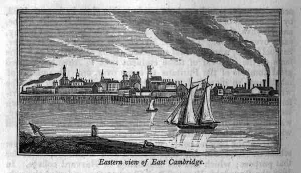 Itäinen näkymä East Cambridgesta, "Massachusettsin historialliset kokoelmat", John Warner Barber tekijältä John Warner (after) Barber