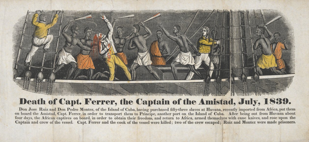 Amistadin kapteenin kapteeni Ferrer kuoli heinäkuussa 1839 tekijältä John Warner Barber