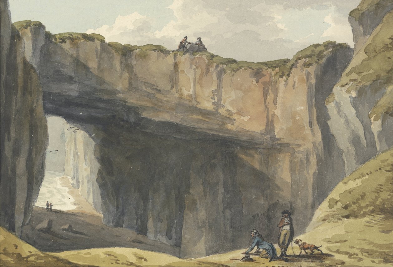 Castle Point (akvarelli paperille) tekijältä John Warwick Smith
