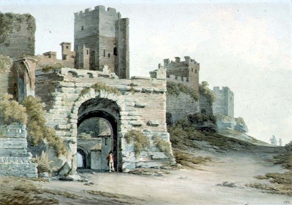 Porta Tiburtina (nykyinen Porta di San Lorenzo), Rooma, sisältä nähtynä. tekijältä John Warwick Smith
