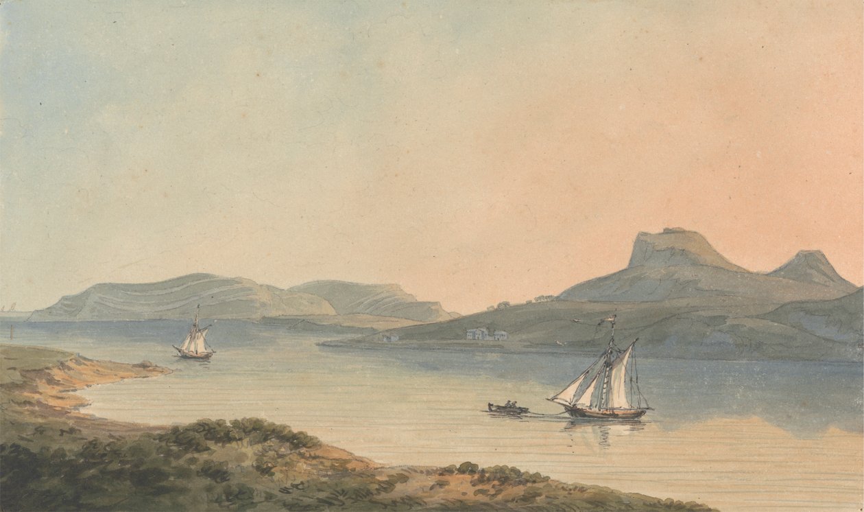 Näkymä Diganwyn varhaiselle linnalle tekijältä John Warwick Smith