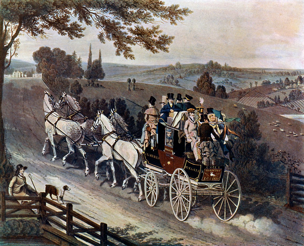 Stage Coach, 1822, c1920 tekijältä John Watson