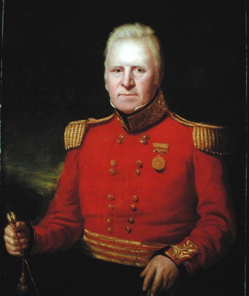 Muotokuva Sir David Bairdista (1757-1829), jolla on kunniassaan Itä-Intian yhtiön kultamitali Egyptin vuoden 1801 kampanjasta (öljy kankaalle) tekijältä John Watson Gordon