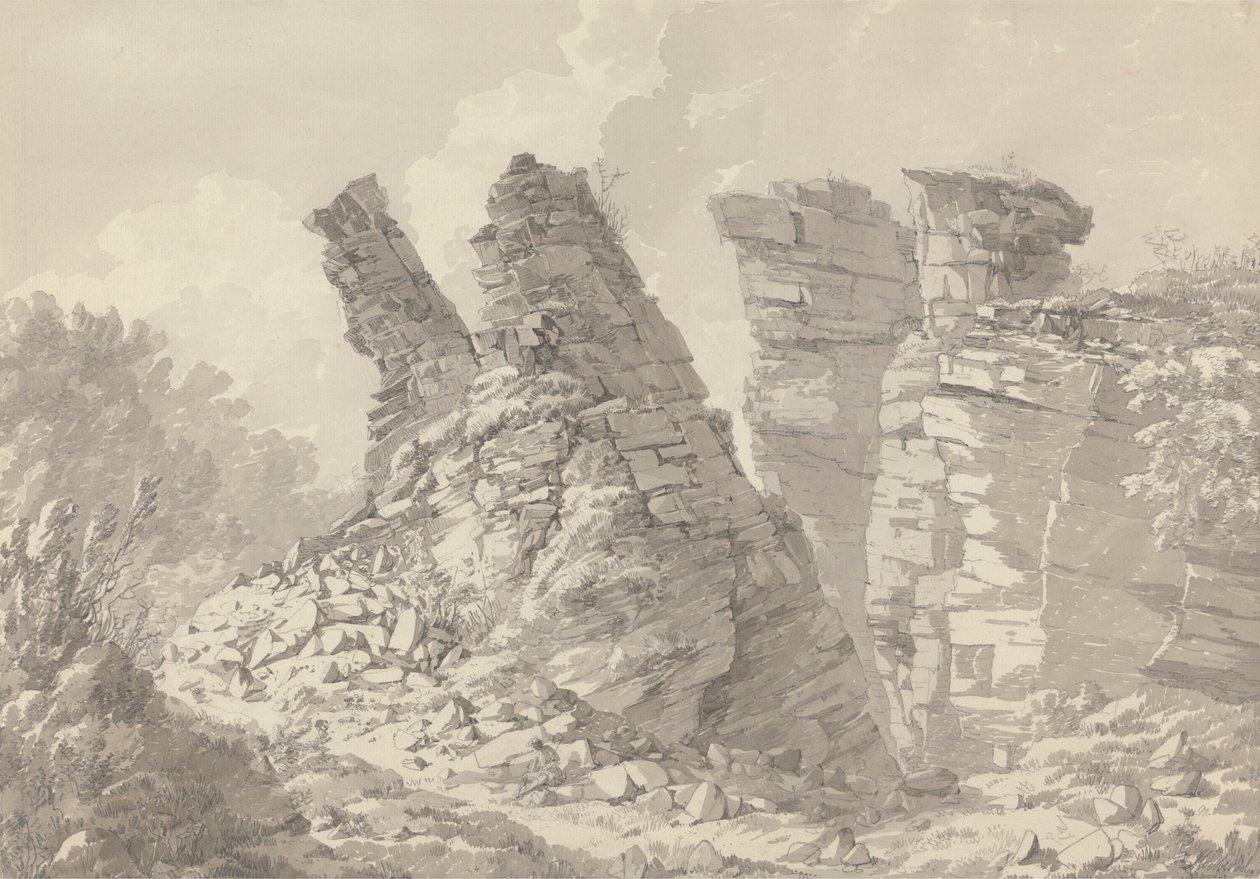 Hob Thursts Houses, Monsoldale, Derbyshire tekijältä John Webber