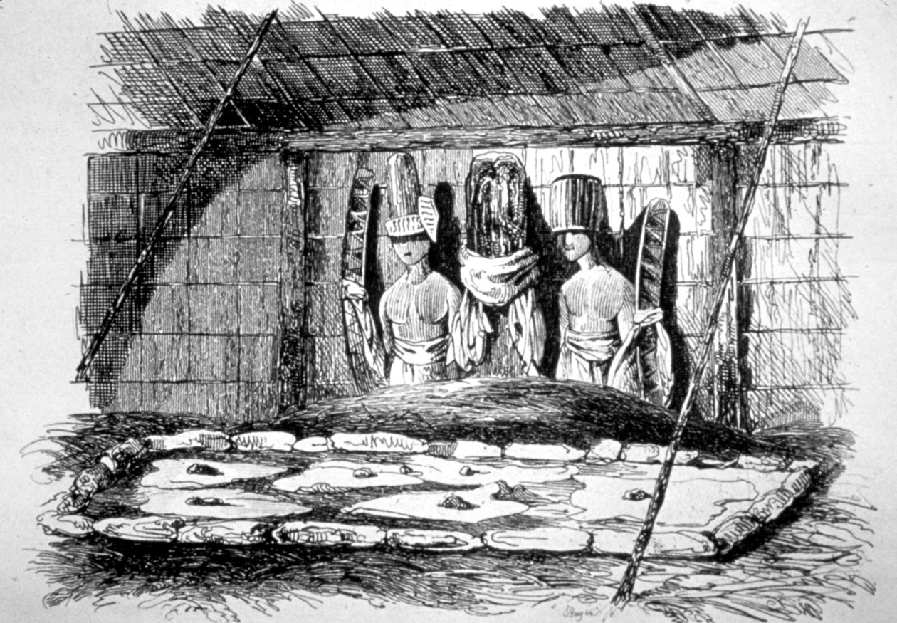 Hautausmajan sisällä Tahiti, 1700-luku tekijältä John Webber