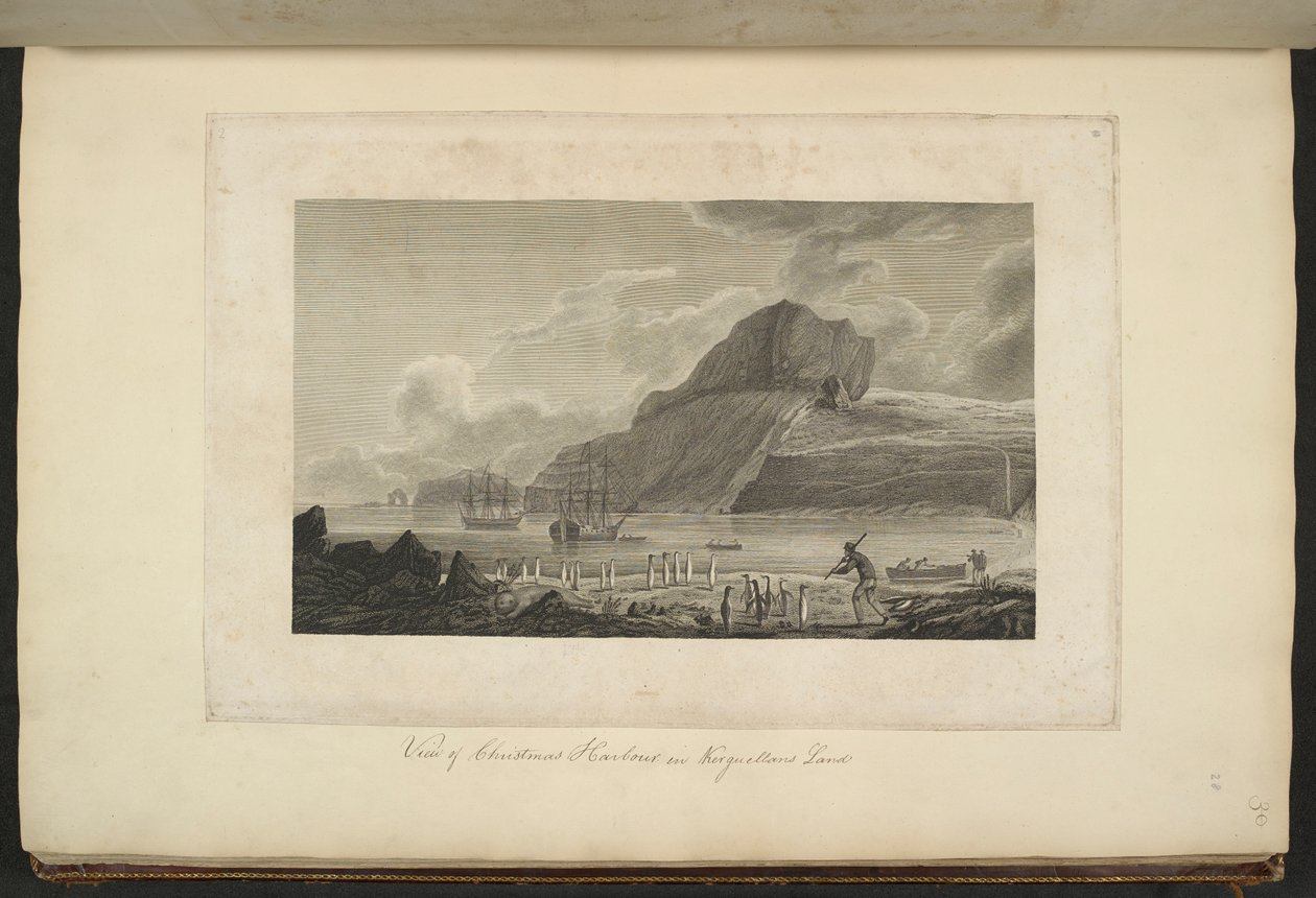 Näkymä Joulusatamaan Kerguelenin saarella, joulukuu 1776 tekijältä John Webber