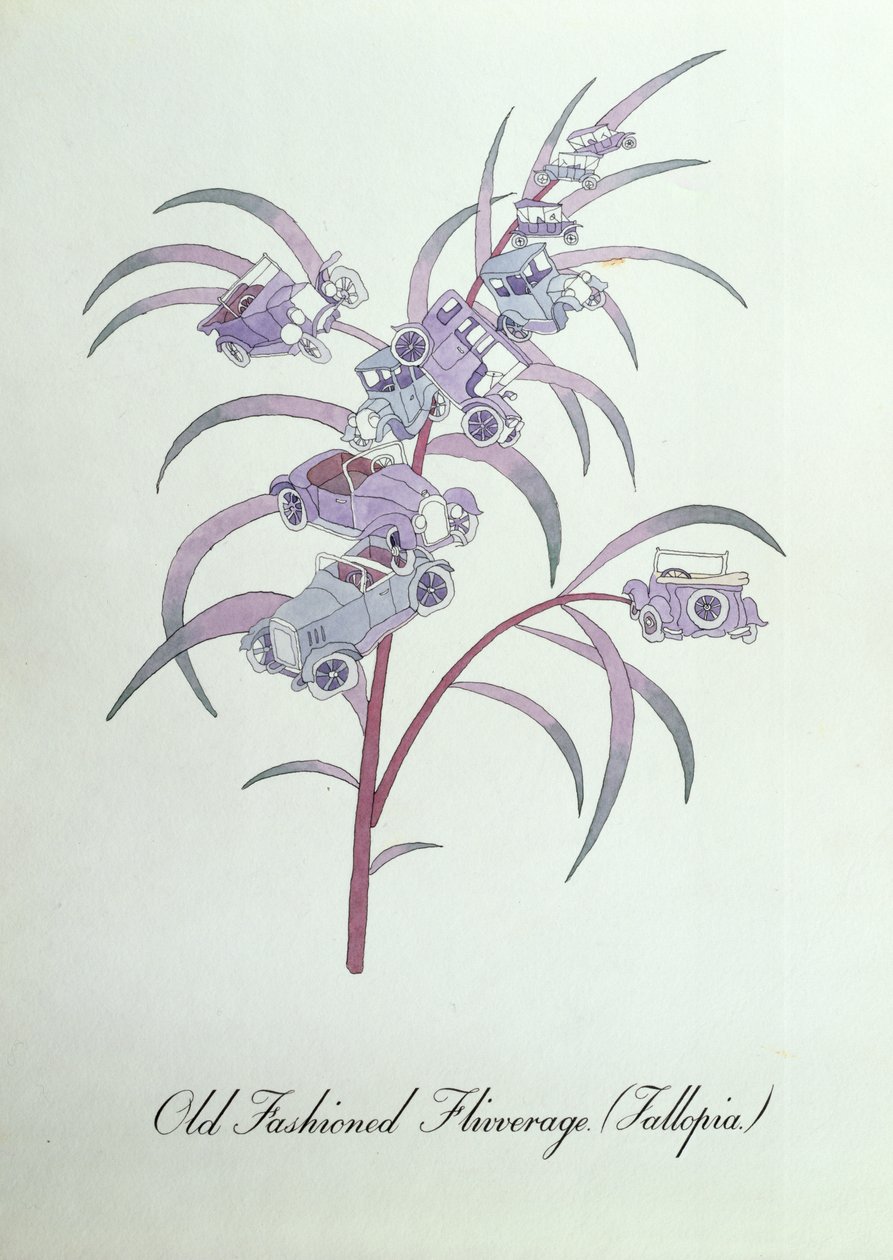 Old Fashioned Flivverage (Fallopia.), kuvitus John Weirin teoksesta "The Bogus Book of Botany" tekijältä John Weir