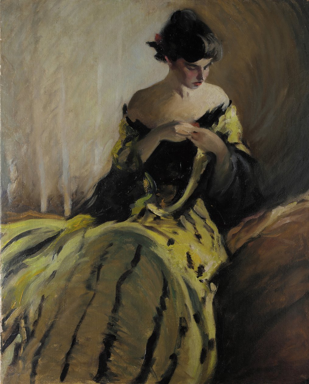Black and Green Oil Sketch -tutkimus, n. 1906. tekijältä John White Alexander