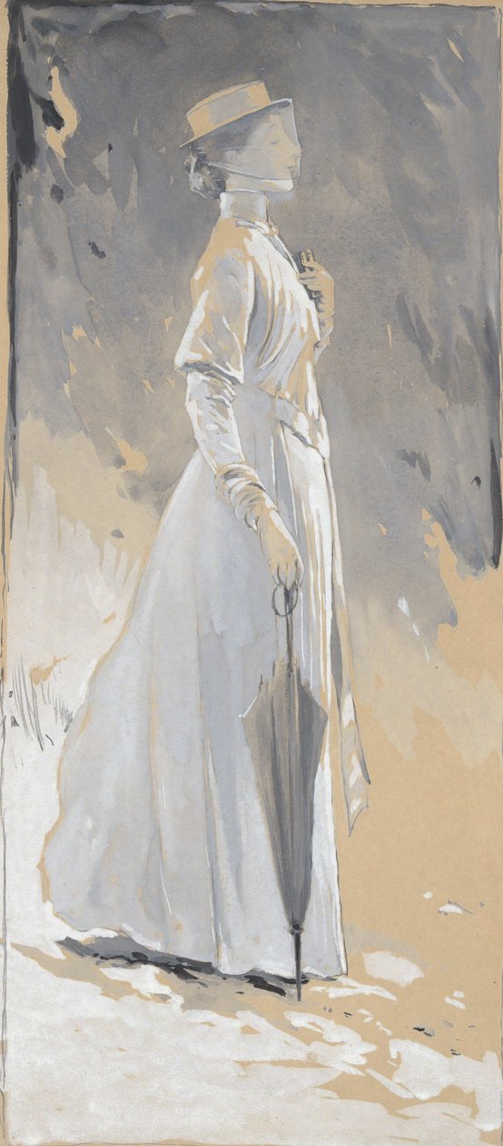 Nuori nainen valkoisessa: neiti Cynthia tekijältä John White Alexander