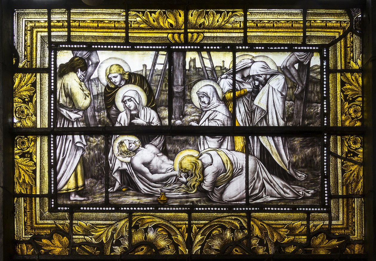 Oxford, Trinity College, James Powell & Sons, John William Brown (1842-1928), The Deposition, 1885. tekijältä John William Brown