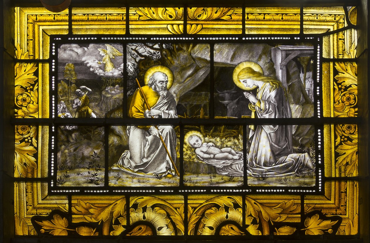 Oxford, Trinity College, James Powell & Sons, John William Brown (1842-1928), The Nativity, 1885. tekijältä John William Brown