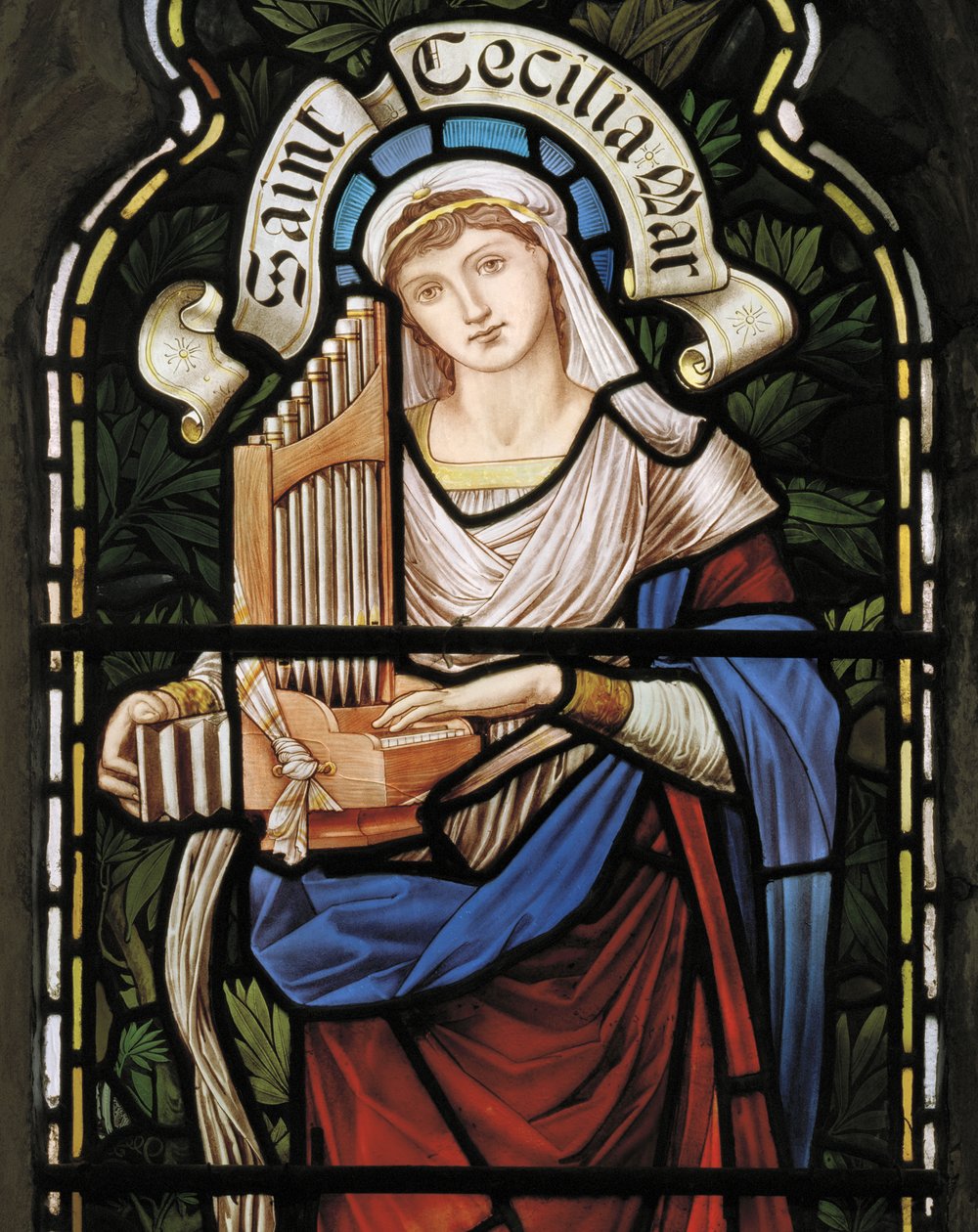 Pyhän Cecilian kappelin Lady Chapel -ikkuna, noin 1885 (lasimaalauksia). tekijältä John William Brown