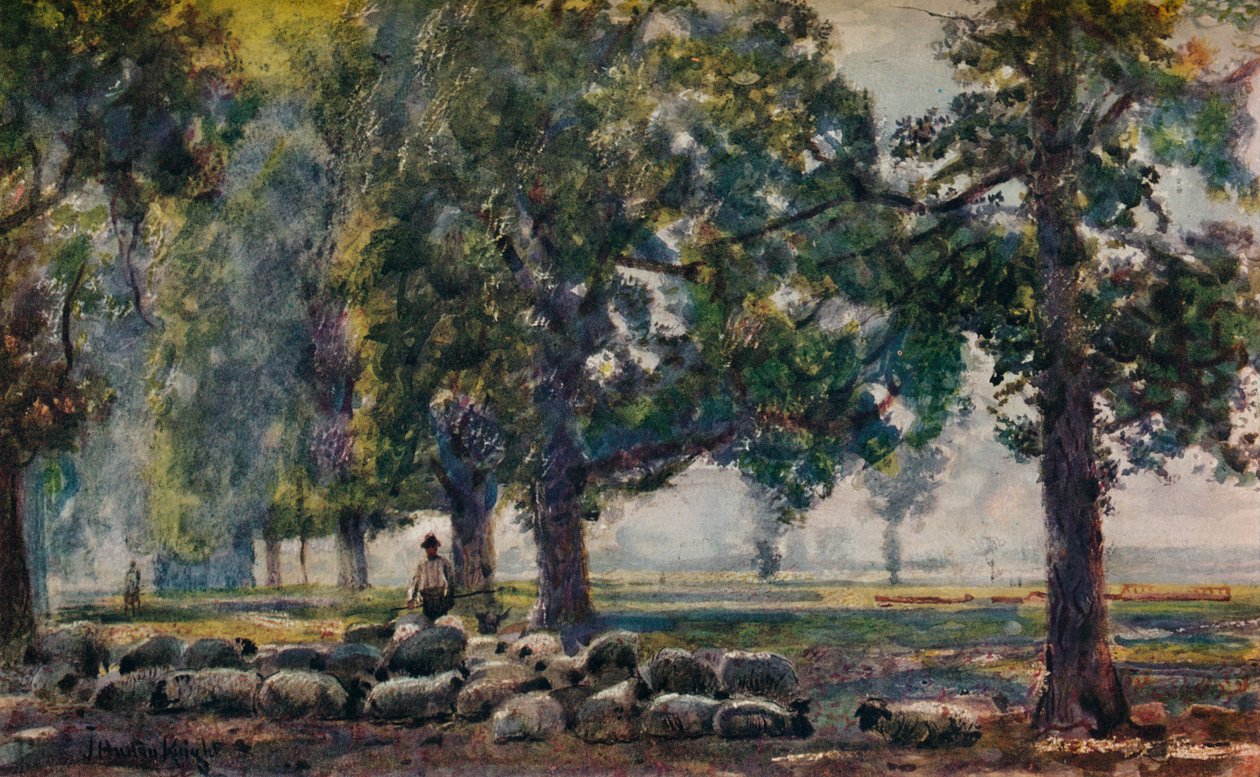 Tending the Flocks, c1895 tekijältä John William Buxton Knight
