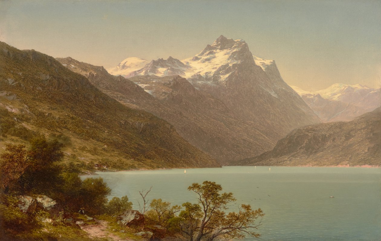 Alppijärvi 1860 (Öljy kankaalle) tekijältä John William Casilear