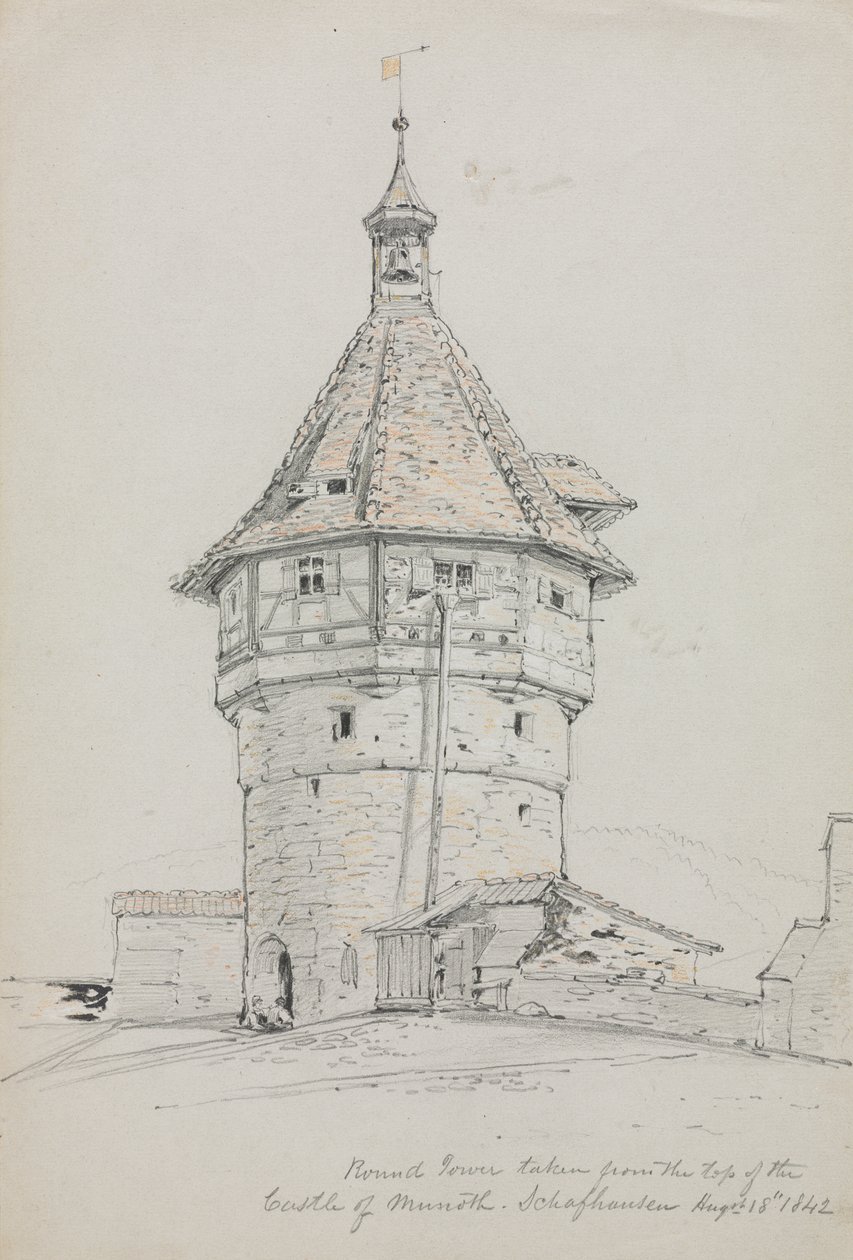 Pyöreä torni, Munotin linna, Schaffhausen, Sveitsi tekijältä John William Casilear
