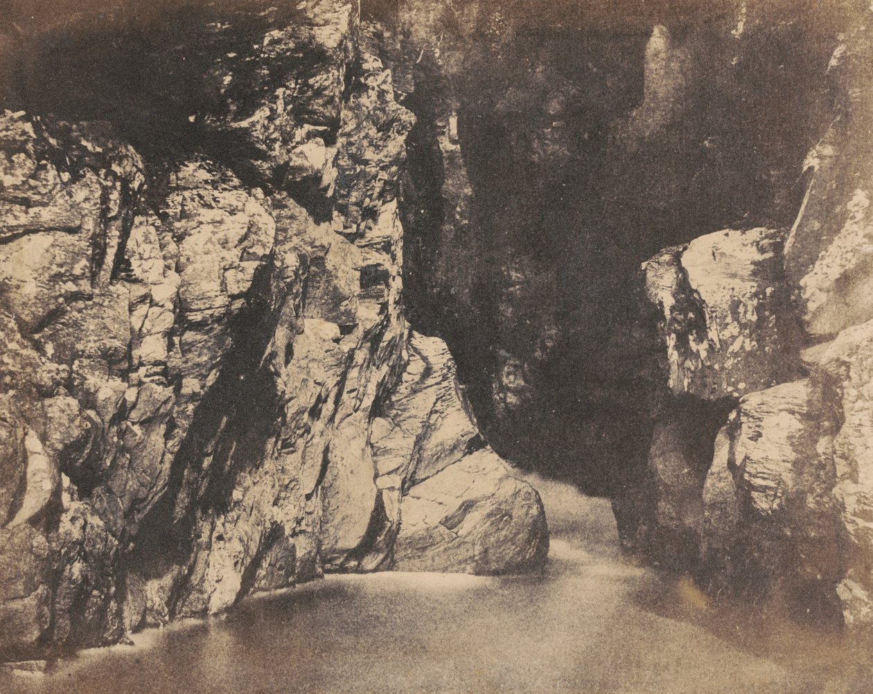 Lammikon rannat, Dunkeldin Rumbling Bridge,c. 1853 (kuva) tekijältä John William Dudgeon