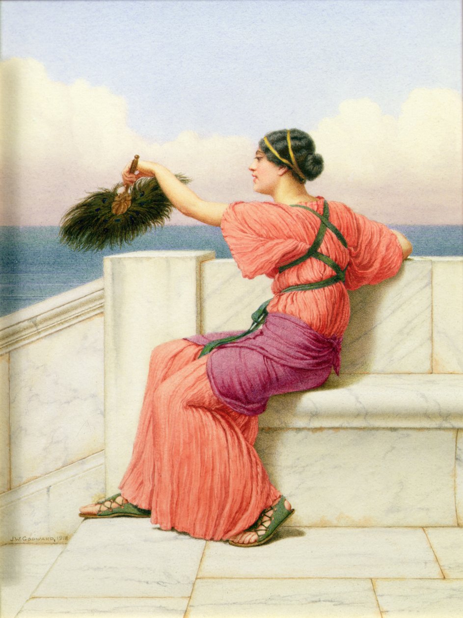 Klassinen kauneus merellä (öljy kankaalle) tekijältä John William Godward