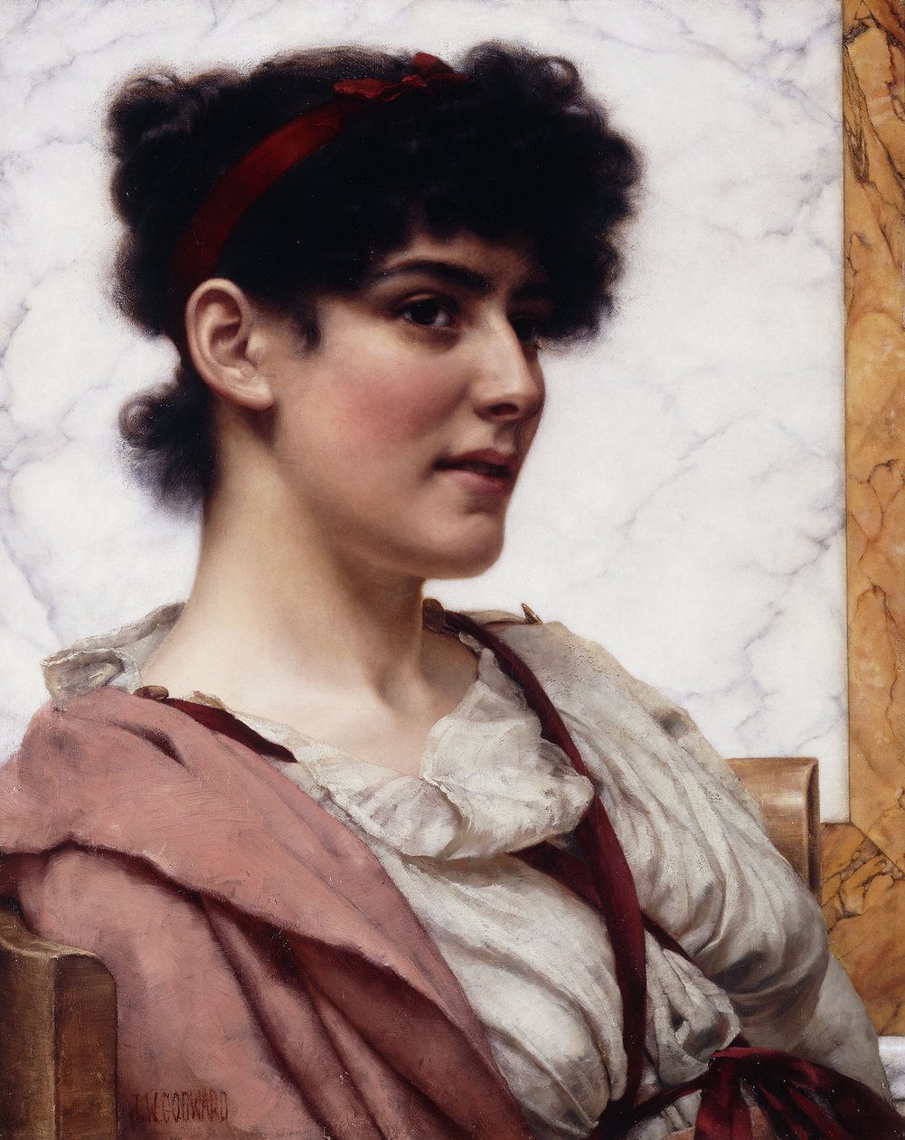 Roomalainen kaunotar, n. 1889 tekijältä John William Godward