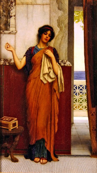 Ompele ajassa (tyhjät ajatukset) tekijältä John William Godward