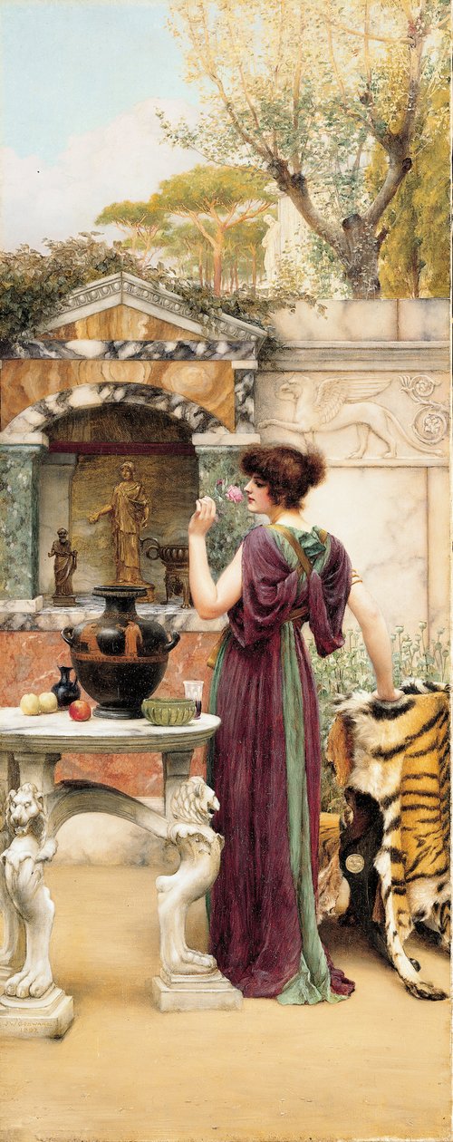 Puutarhapyhäkössä Pompejissa tekijältä John William Godward