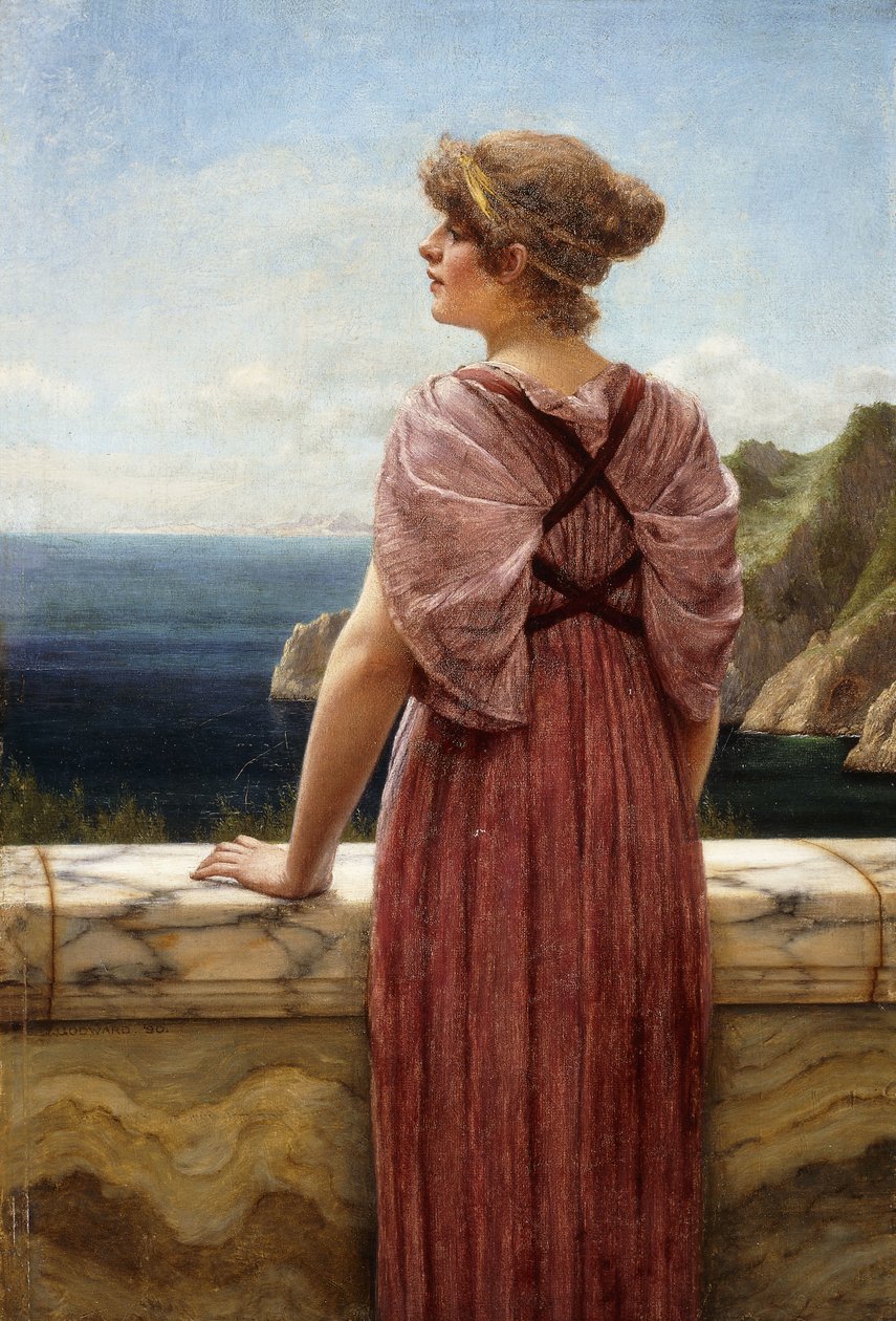 Katse mereen, 1890 tekijältä John William Godward