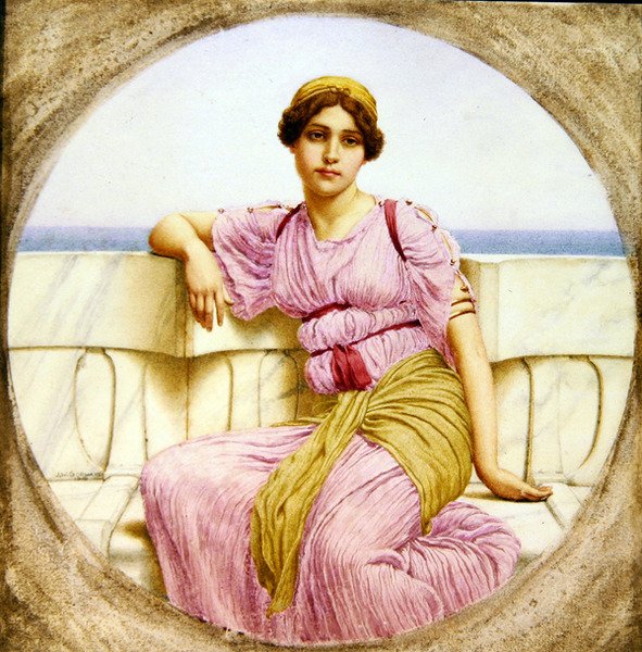Heijastuksia, 1918 (wc paperilla) tekijältä John William Godward