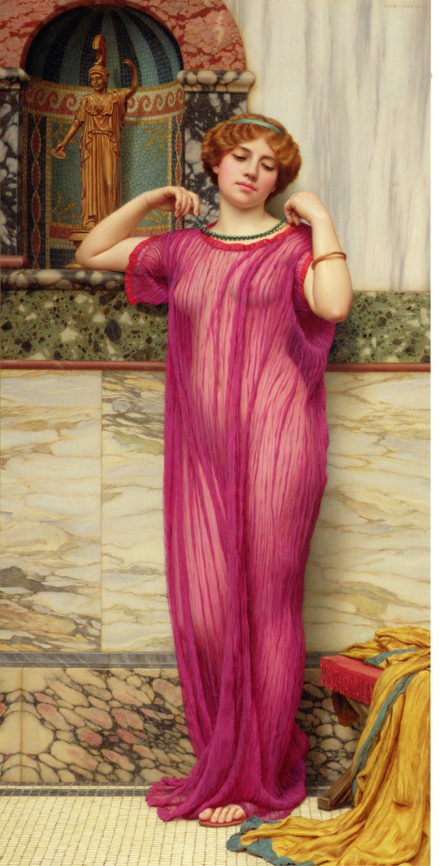 The Necklace, n. 1900 (öljy kankaalle) tekijältä John William Godward