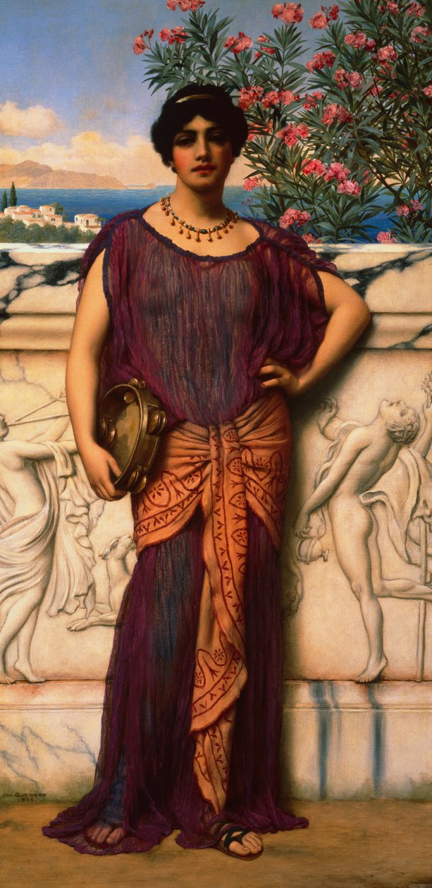 Tamburiinityttö tekijältä John William Godward