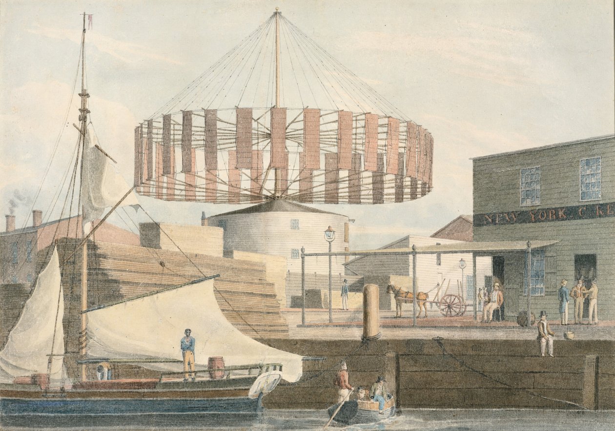 Circular Mill, King Street, New York, 1830. tekijältä John William Hill