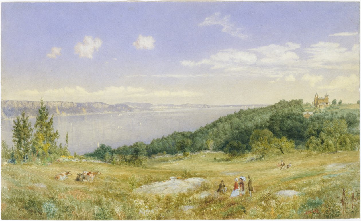 The Palisades, noin 1870 (akvarelli) tekijältä John William Hill
