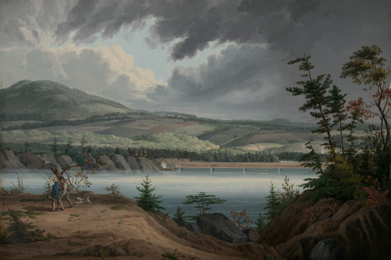Näkymä Cohoesista, n. 1820. tekijältä John William Hill