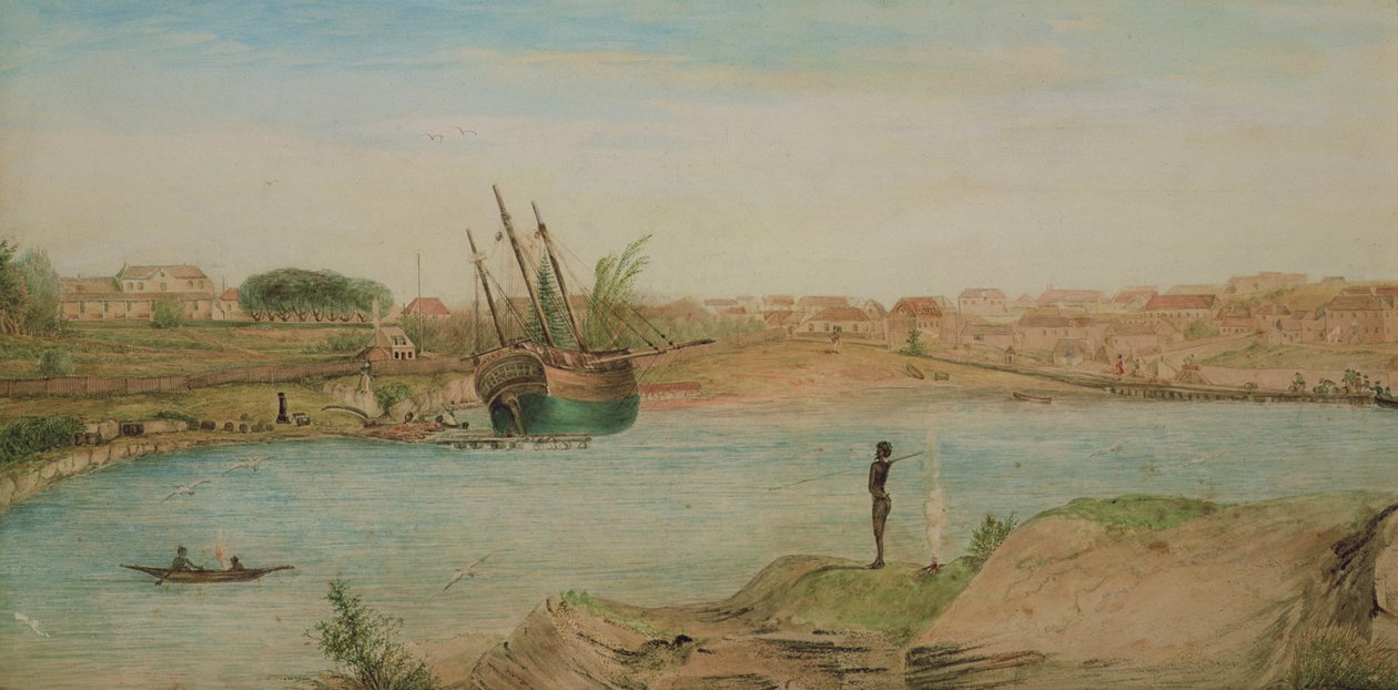Sydney Cove, poukaman pää, 1808 (wc) tekijältä John William Lewin