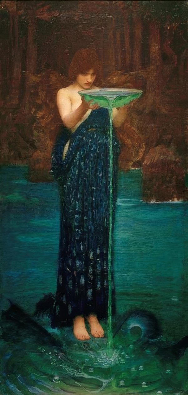 Circe Invidiosa, Circe myrkyttää merta tekijältä John William Waterhouse