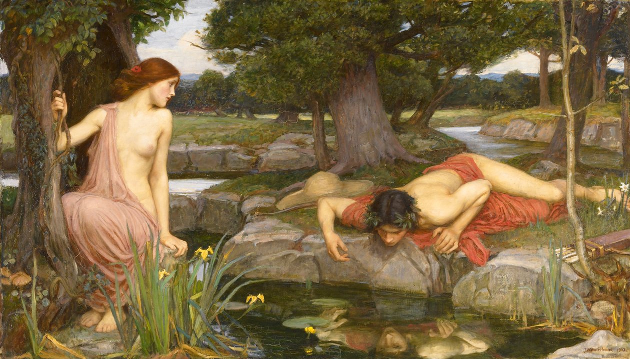 Kaiku ja Narcissus tekijältä John William Waterhouse