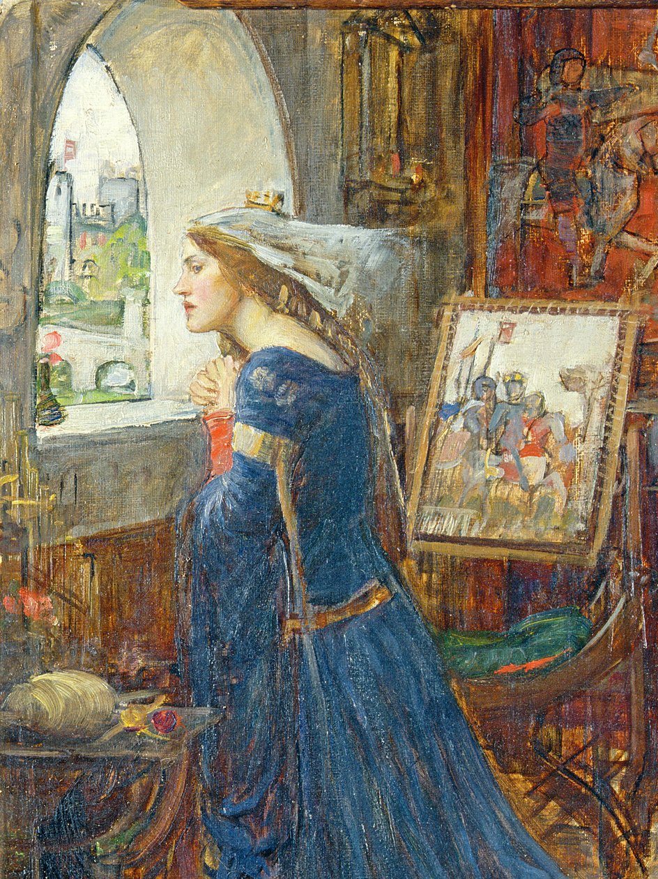 Fair Rosamund, noin 1916 (öljy kankaalle) (yksityiskohta kuvasta 239421) tekijältä John William Waterhouse