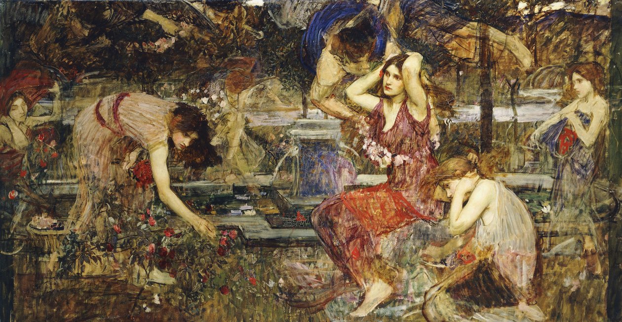 Flora ja sefyyrit, tekijältä John William Waterhouse