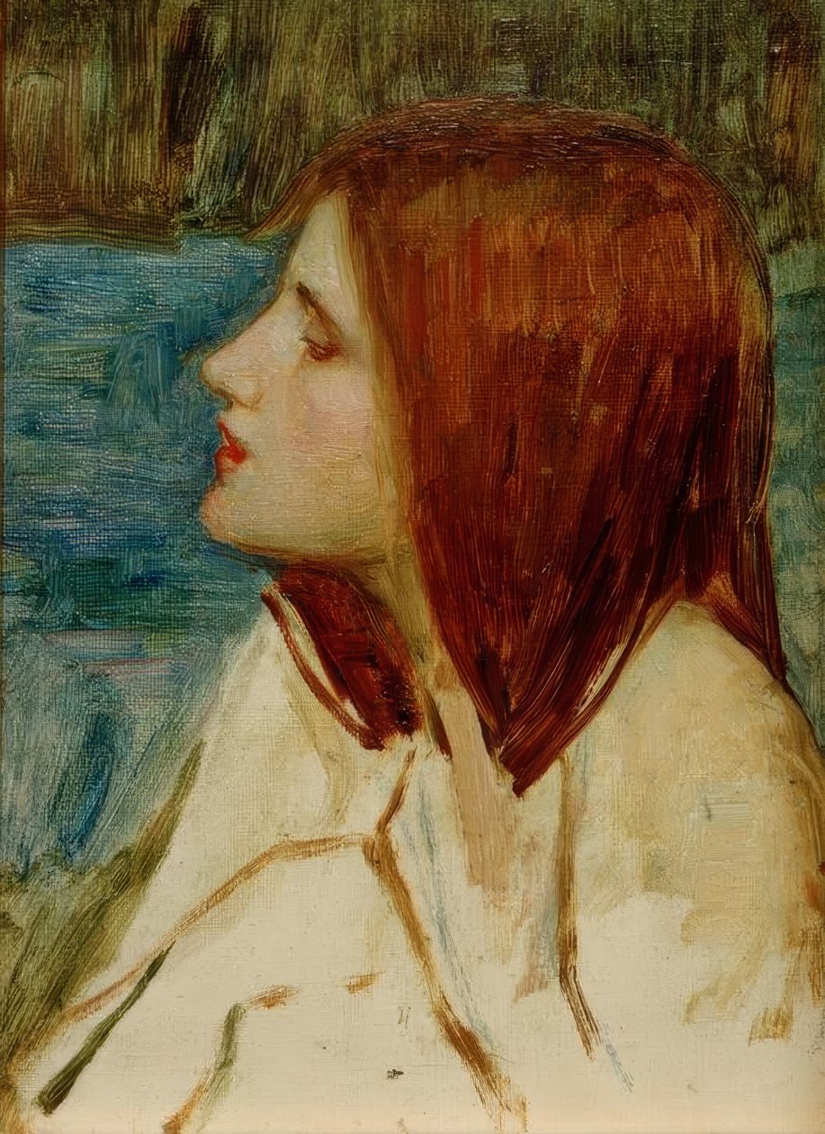 Tytön pää tekijältä John William Waterhouse