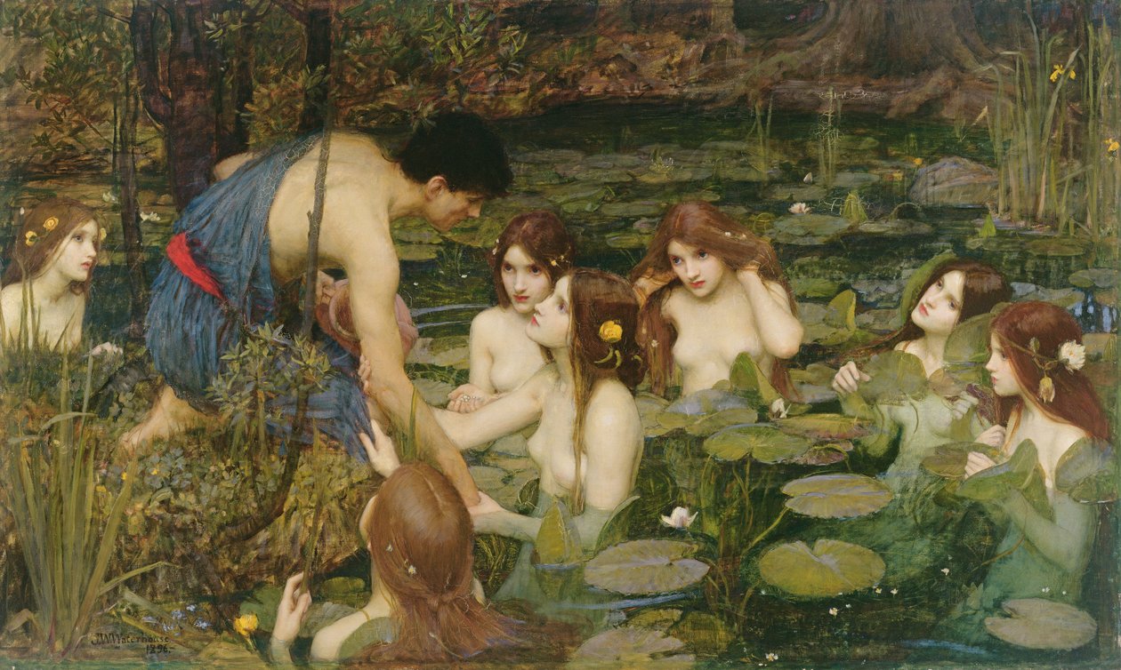 Hylas ja nymfit tekijältä John William Waterhouse